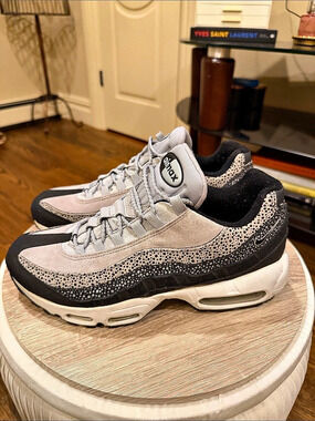 Nike Air Max 95 LX Reflective Safari Sneakers Gray & Black